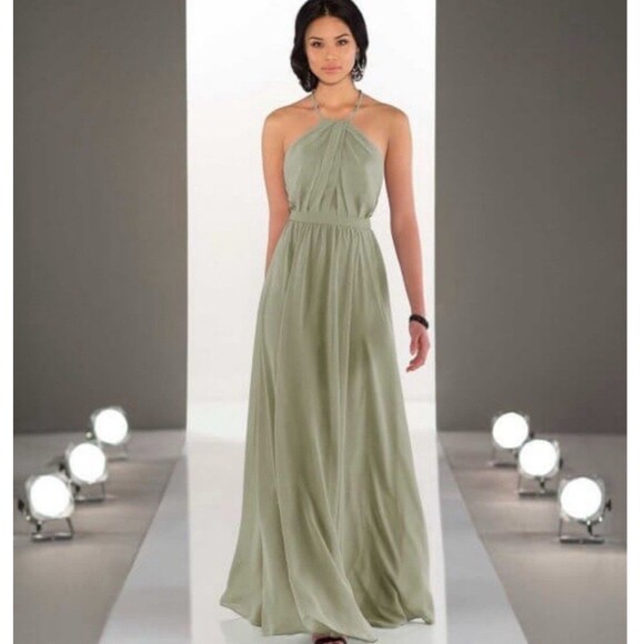 Dresses & Skirts - Sorella Vita Women’s 9048 Bridesmaid Dress Formal Gown Halter Sage Green Size 2